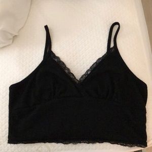Black Lace Crop Top